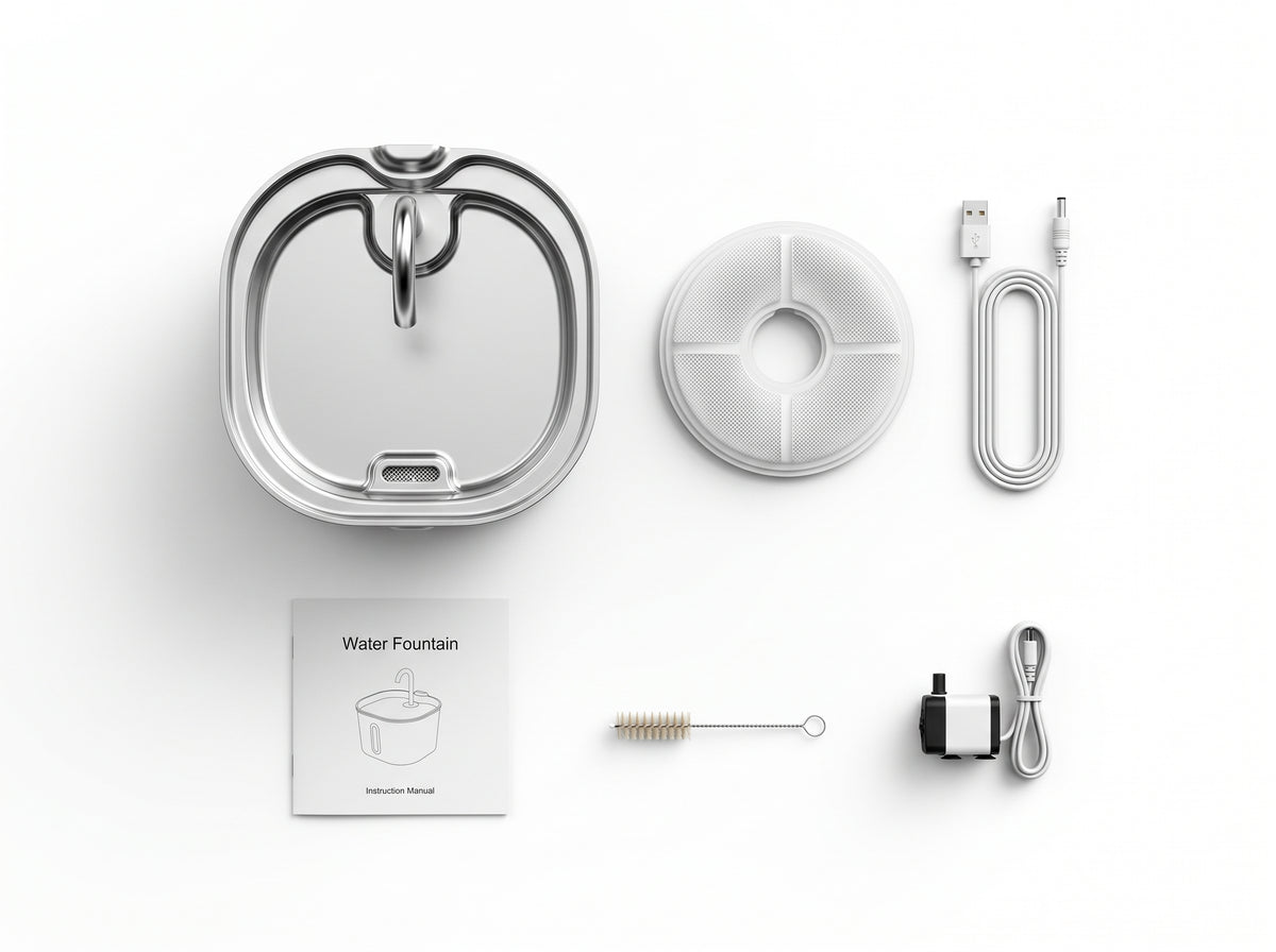 FeedMatic – Fuente de Agua Automática de Acero Inoxidable para Gatos y Perros